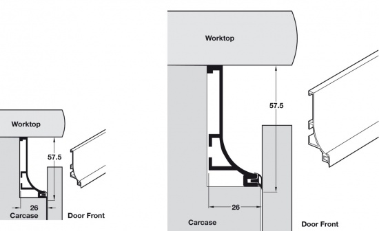 GOLA Original System B Profile / Under Worktops